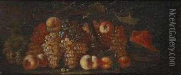 Panier De Fruits Avec Grappes De Raisins Oil Painting - Giovanni Paolo Castelli Spadino