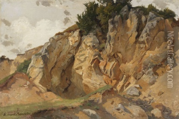Steinbruch Am Hohenstaufen Oil Painting - Edmund Kanoldt