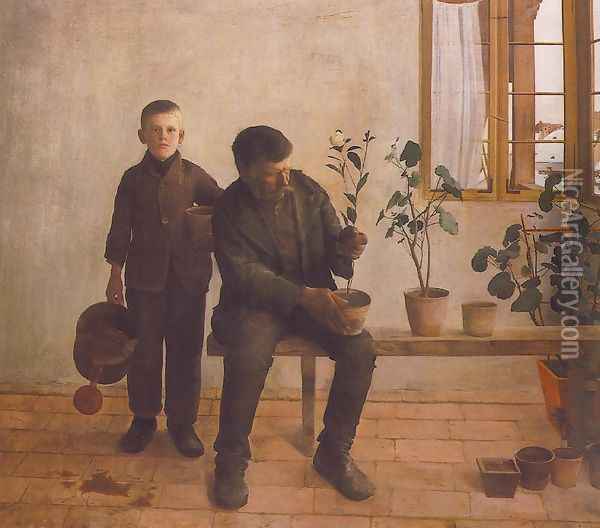 Gardeners 1891 Oil Painting - Karoly Ferenczy