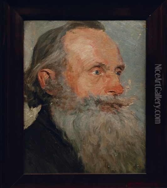 Portrait Of A Man Oil Painting - Hans Peter Feddersen the Younger