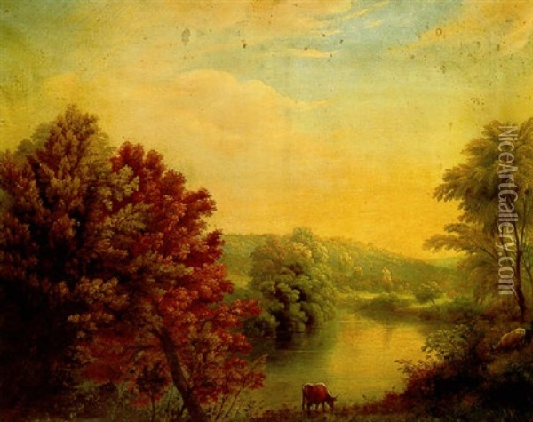 View On Mohawk From Frankford Road Oil Painting - Mannevillette Elihu Dearing Brown