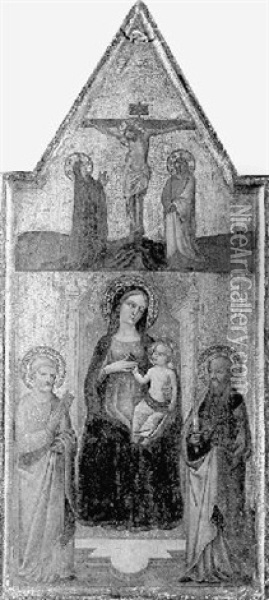 La Vierge A L'enfant Entre Saint Paul Et Saint Pierre Oil Painting - Agnolo di Taddeo Gaddi
