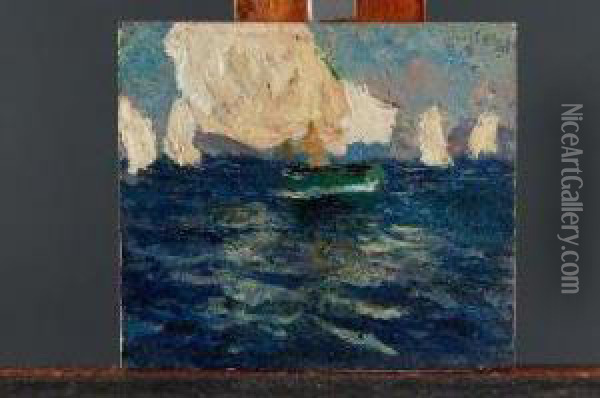 Barche, Regata Velica Oil Painting - Ludovico Cavaleri