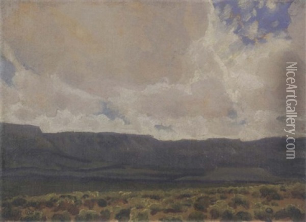 Black Mesa, Navajo Reservation, Arizona Oil Painting - Maynard Dixon