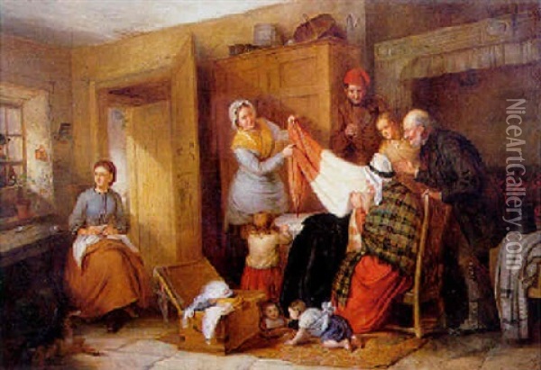 The Kirkin Shawl: Granny's Verdict Oil Painting - Alexander Leggatt