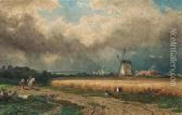 Windmill Oil Painting - Adriaen van Everdingen