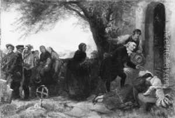 Monogrammiert Und Datiert Unten Rechts: Ch 1867. Oil Painting - Carl Hubner
