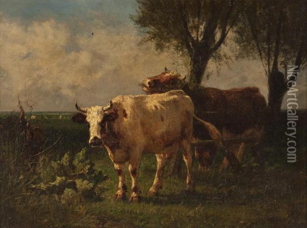 Kuhe Auf Der Weide Oil Painting - Edmond De Pratere