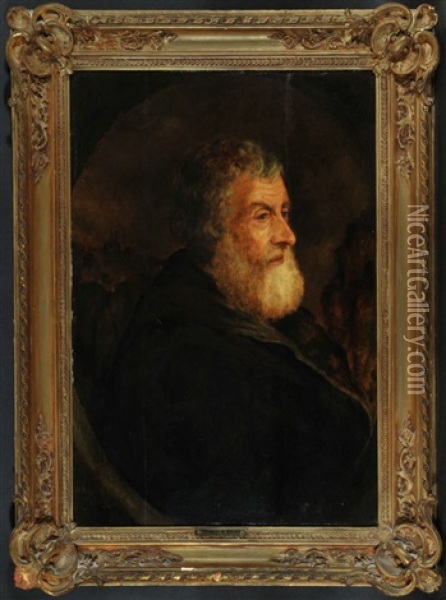 Portrait Eines Bartigen Herrn Im Profil Vor Schemenhafter Landschaft Oil Painting - Thomas De Keyser