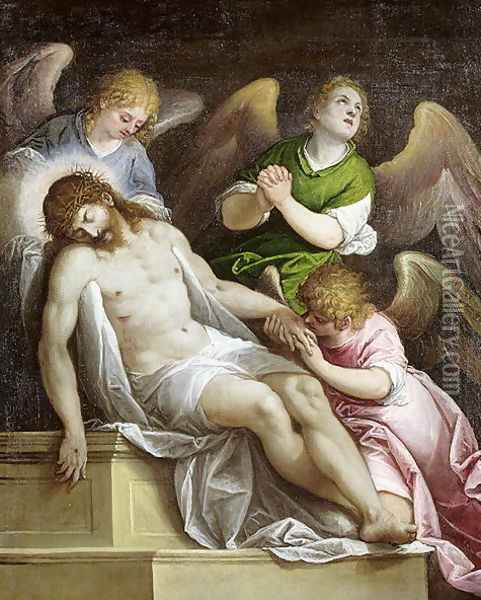 Lamentation of Christ Oil Painting - Giuseppe della Porta Salviati
