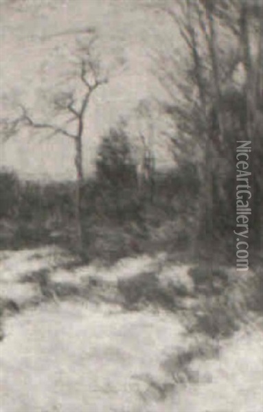 Winter Snow Scene Oil Painting - Charles Warren Eaton