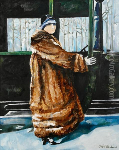 Woman In A Fur Coat Oil Painting - Fred Holland Day