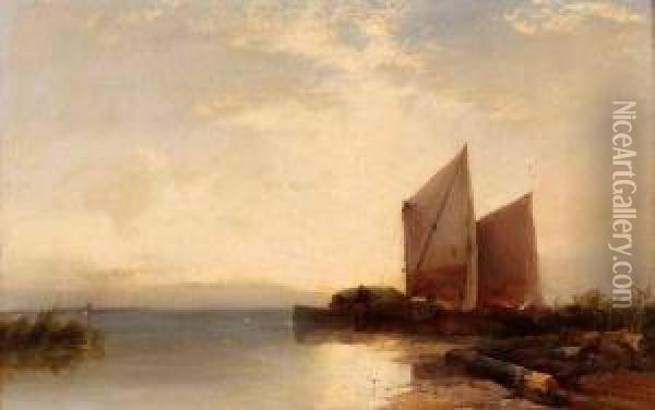 On The Yare Oil Painting - Henry Bright