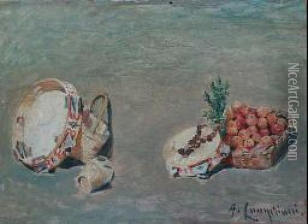 Frutta E Tamburelli Oil Painting - Alceste Campriani