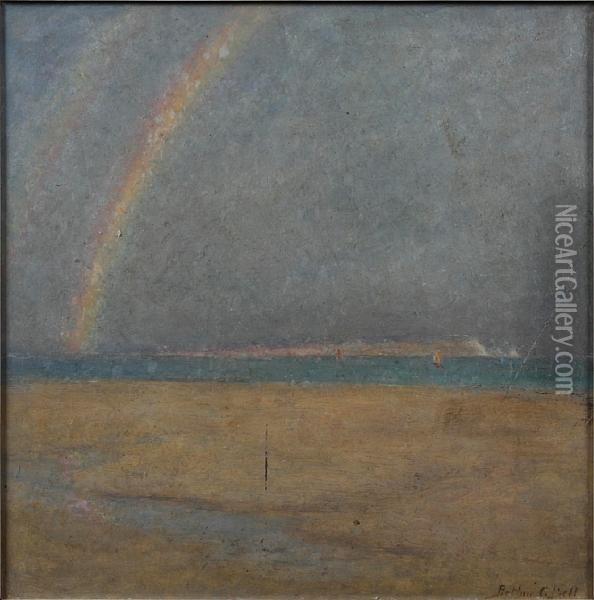 Beach Landscape With Rainbow Oil Painting - Arthur George Bell