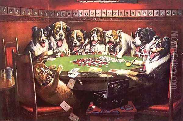 Poker Sympathy Oil Painting - Cassius Marcellus Coolidge