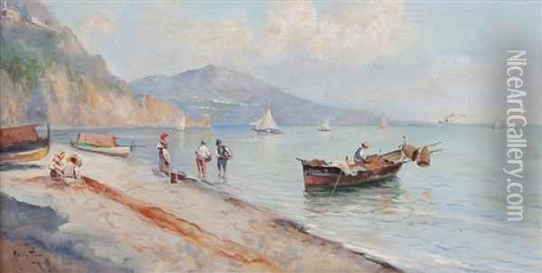 Amalfi Oil Painting - Oscar Ricciardi