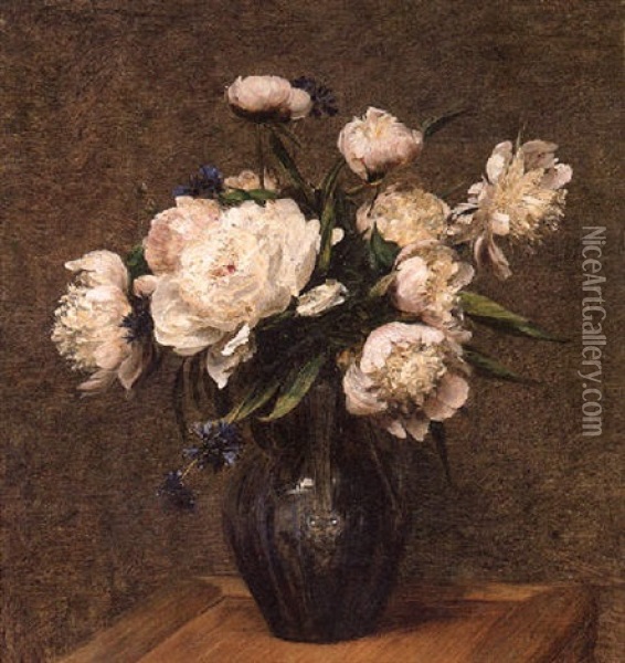 Bouquet De Pivoines Oil Painting - Henri Fantin-Latour