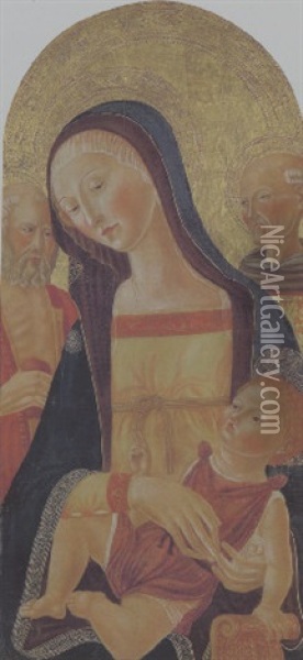 Madonna Mit Kind Und Zwei Heiligen Oil Painting - Neroccio di Bartolomeo dei Landi