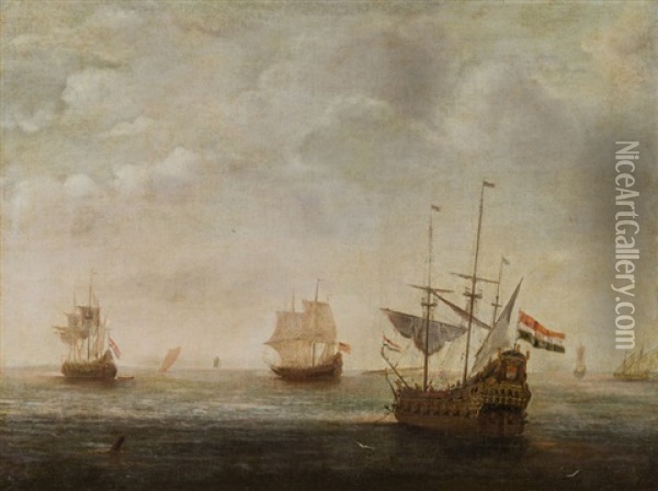 Seestuck Mit Einer Fregatte Der Provinz Zeeland Oil Painting - Jeronymus Van Diest
