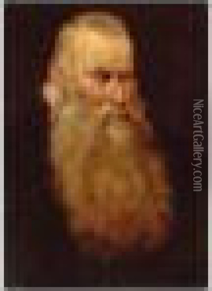 Study Of A Bearded Man, Half-length, Wearing Black Oil Painting - Peter Paul Rubens
