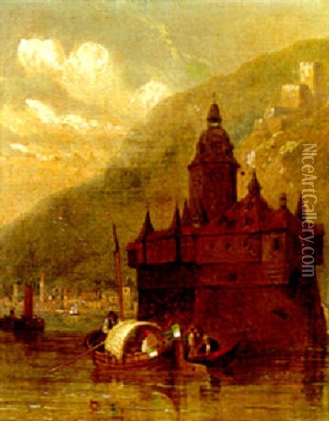 The Castle Of Pfaltz Oil Painting - Arthur Joseph Meadows