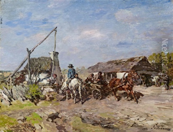 Bauernleben In Estland Oil Painting - Gregor von Bochmann the Elder