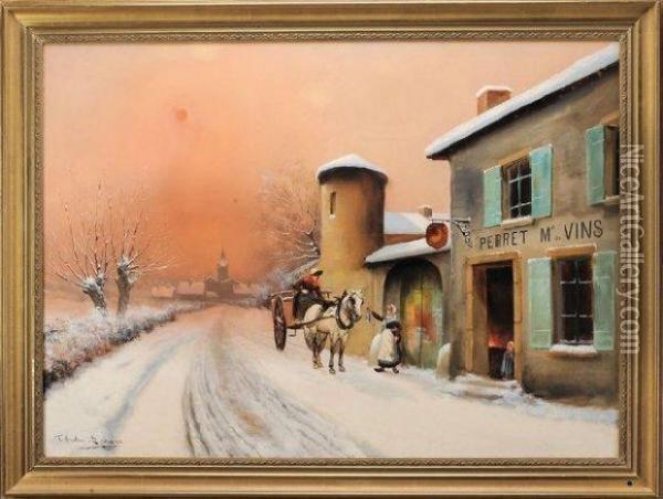 Le Marchand De Vins 
Huile Sur Toile Oil Painting - Theodore Levigne