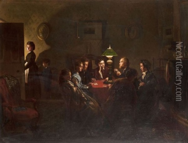 La Partie De Cartes Oil Painting - Alexander M. Rossi