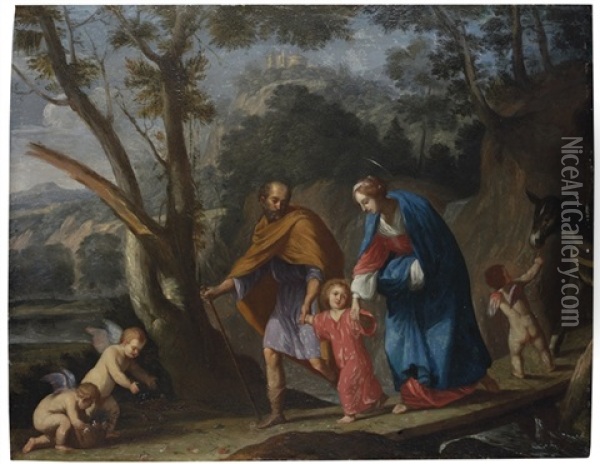 The Return Of The Holy Family From Egypt Oil Painting - Pier Francesco Cittadini