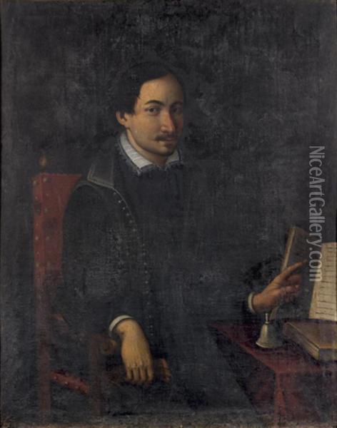 Portrait D'un Homme Lettre Oil Painting - Prospero Fontana