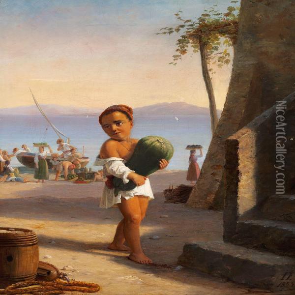 A Boy From Capri Oil Painting - Julius Friedlaender