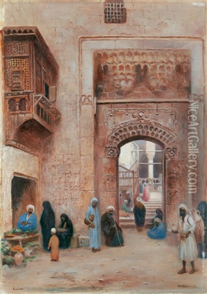 Marktszene In Kairo Oil Painting - Frans Wilhelm Odelmark
