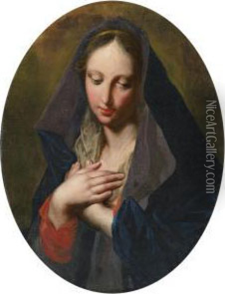 Madonna Oil Painting - Jacopo (Giacomo) Amigoni