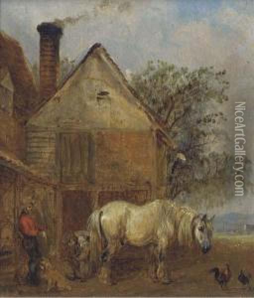 The Farrier Oil Painting - Edmund Bristow