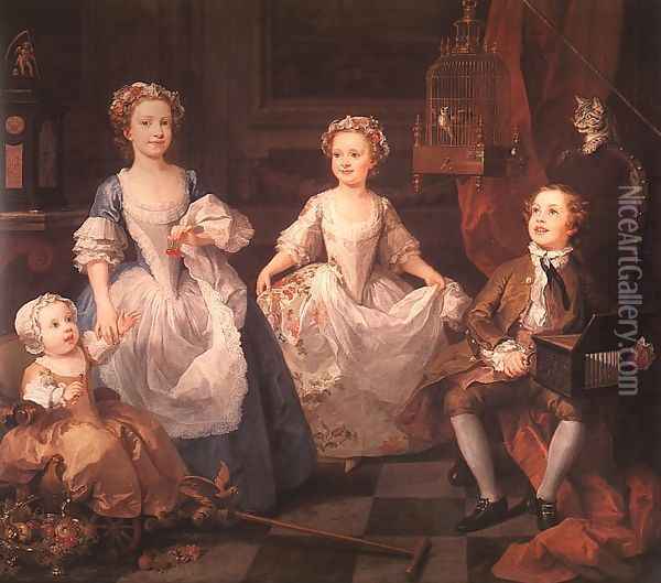 The Graham Children 1742 Oil Painting - William Hogarth