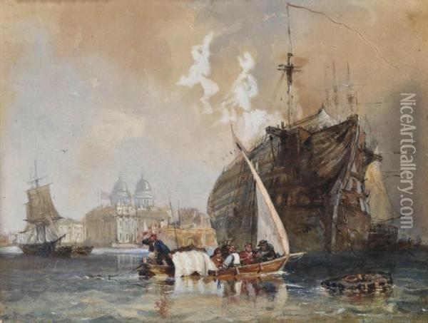 H.m.s. 
Dreadnought Oil Painting - William Collingwood Smith