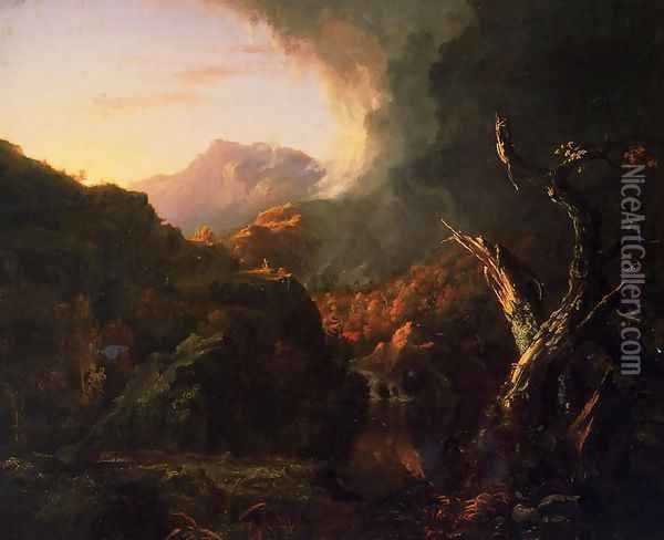 Landscape with Dead Trees Oil Painting - Thomas Cole