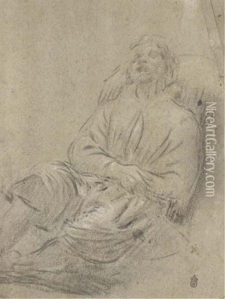 Un Homme Endormi Oil Painting - Domenico Tintoretto