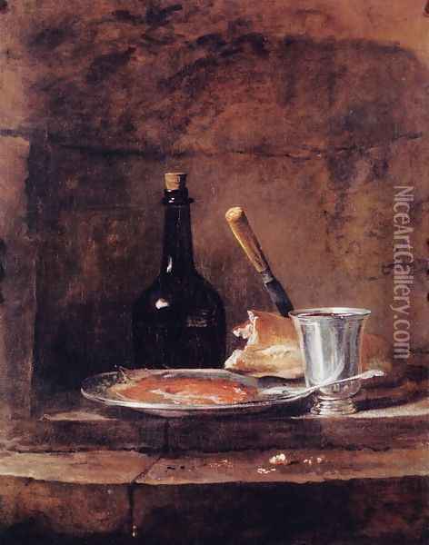 The Silver Goblet Oil Painting - Jean-Baptiste-Simeon Chardin