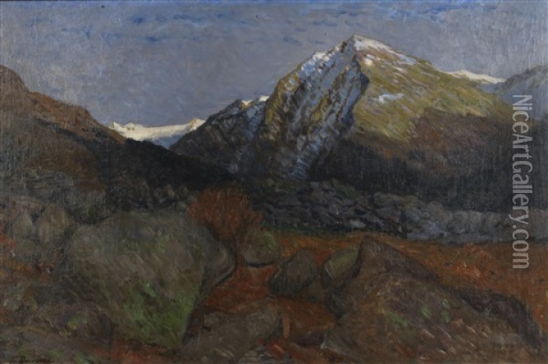 Bergkuppe Im Engadin Oil Painting - Fritz Overbeck