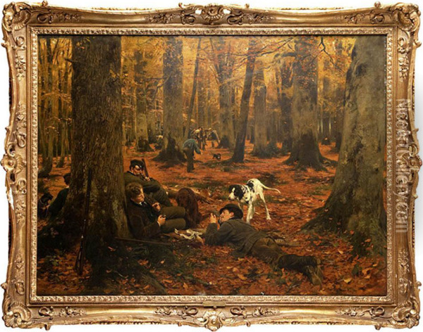 Odpoczynek Mysliwych Oil Painting - Wilhelm Simmler
