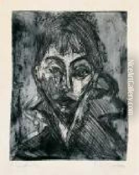 Kopf Gerda (portrat Gerda Schilling) Oil Painting - Ernst Ludwig Kirchner
