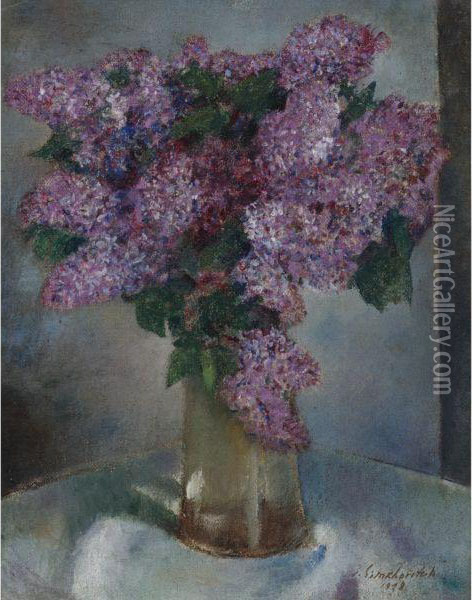 Bouquet Of Lilacs Oil Painting - Simkha Simkhovitch
