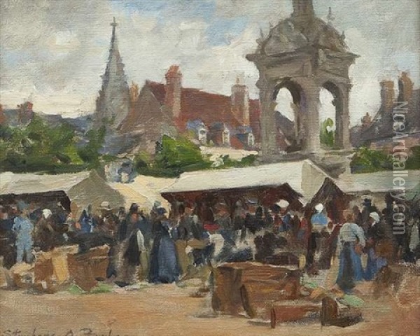 Breton Market, June Oil Painting - Stanhope Forbes