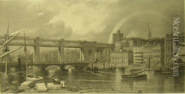 Engraving Of Newcastle Upon Tyne Oil Painting - A. Andrews