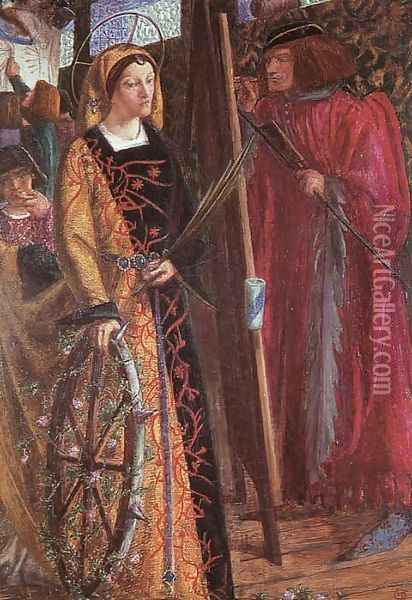 St Catherine Oil Painting - Dante Gabriel Rossetti