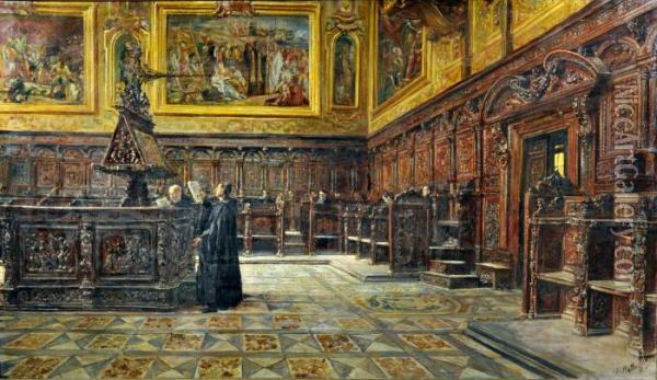 Coro Di Chiesa Oil Painting - Domenico Battaglia