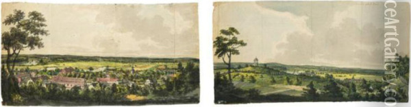 A Double-sided Drawing: Views Of Polnisch Netke Oil Painting - Friedrich G. Endler