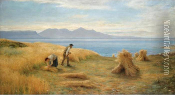 Harvesting Oil Painting - Joseph Farquharson